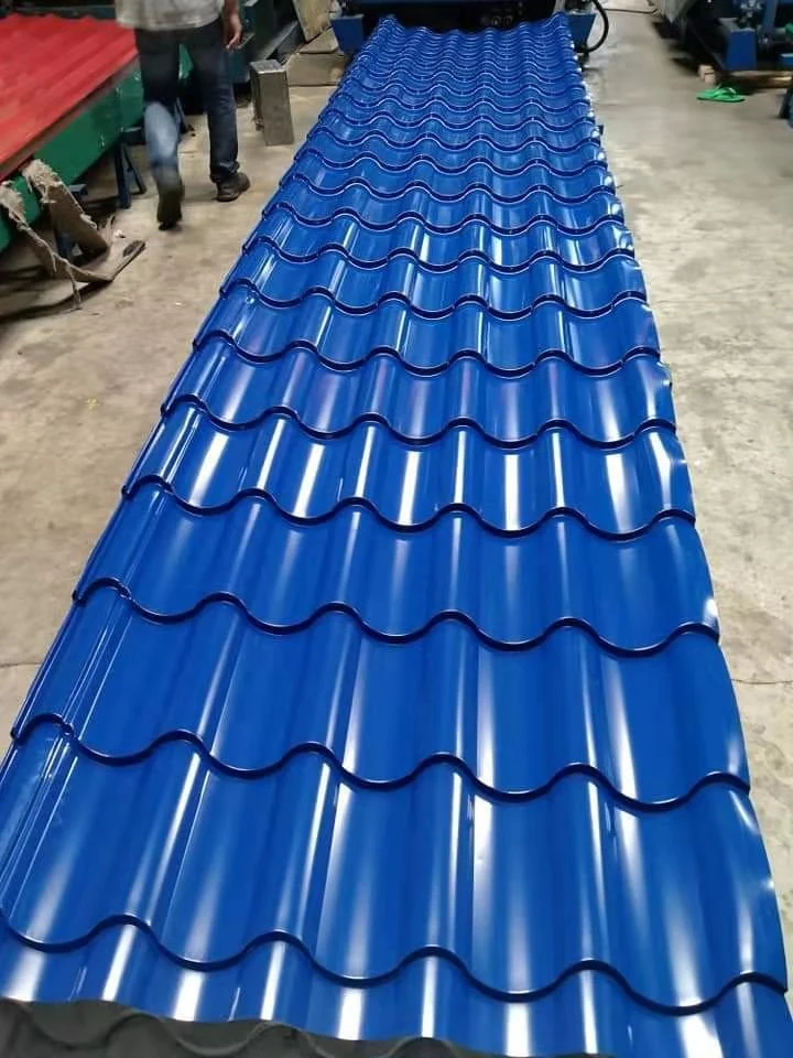 Prepainted Galvalume Corrugated/T-Shped/Wave Corrugated Steel Plate PE/PVDF/HDP/SMP PPGL Profiled Iron Tiles Color Zinc Coated Metal Roofing Sheet