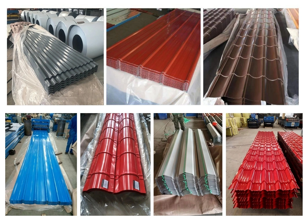 Building Material Gi PPGI Galvanized Prepainted Color Coated Corrugated Glazed Trapezoidal Steel Roofing/Roof Tile Sheet